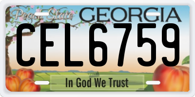 GA license plate CEL6759