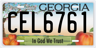 GA license plate CEL6761