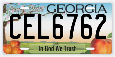 GA license plate CEL6762