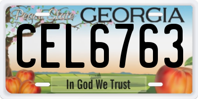 GA license plate CEL6763