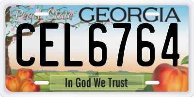 GA license plate CEL6764