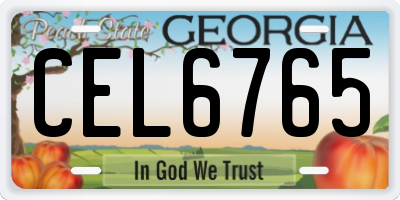 GA license plate CEL6765