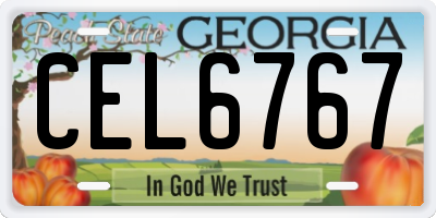 GA license plate CEL6767