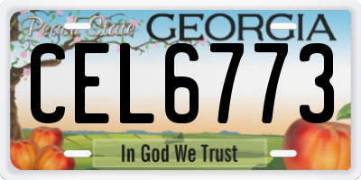 GA license plate CEL6773
