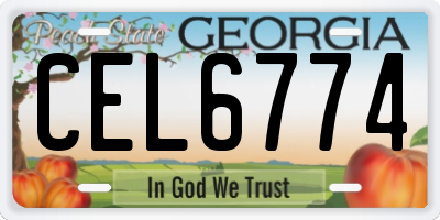 GA license plate CEL6774