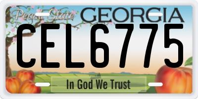 GA license plate CEL6775