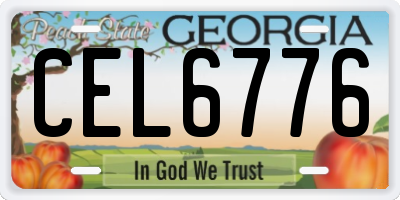 GA license plate CEL6776