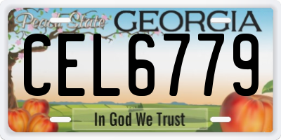 GA license plate CEL6779