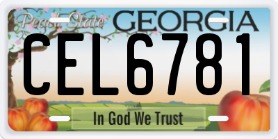 GA license plate CEL6781