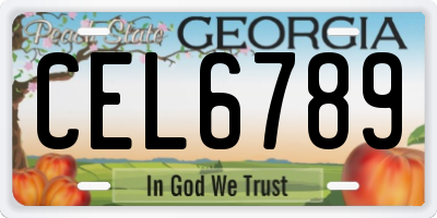 GA license plate CEL6789