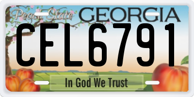 GA license plate CEL6791