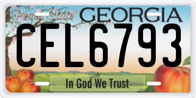 GA license plate CEL6793