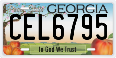 GA license plate CEL6795