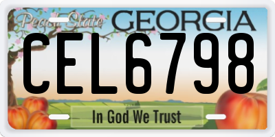 GA license plate CEL6798