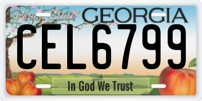 GA license plate CEL6799
