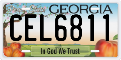 GA license plate CEL6811