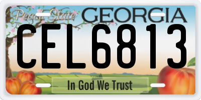 GA license plate CEL6813