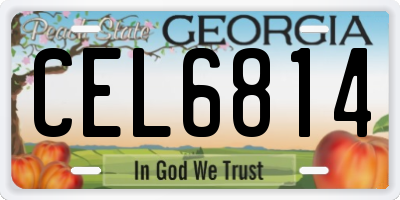 GA license plate CEL6814