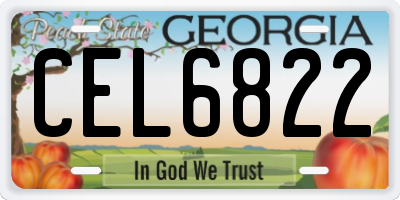 GA license plate CEL6822