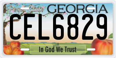 GA license plate CEL6829