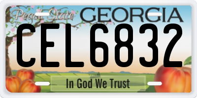 GA license plate CEL6832