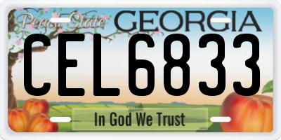 GA license plate CEL6833