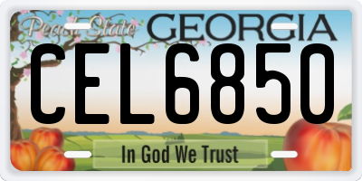 GA license plate CEL6850