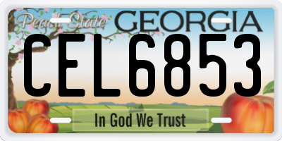 GA license plate CEL6853