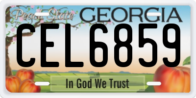 GA license plate CEL6859