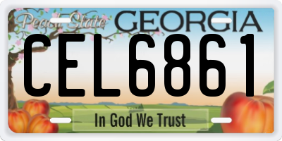 GA license plate CEL6861