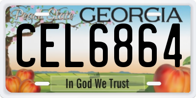 GA license plate CEL6864
