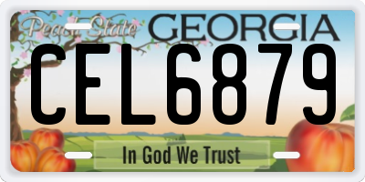 GA license plate CEL6879
