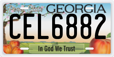 GA license plate CEL6882