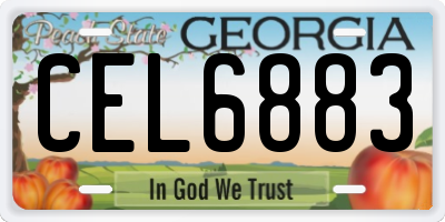 GA license plate CEL6883