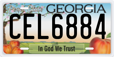 GA license plate CEL6884