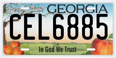 GA license plate CEL6885