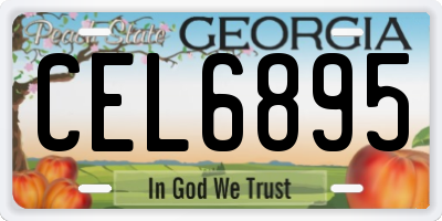 GA license plate CEL6895