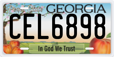 GA license plate CEL6898