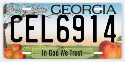 GA license plate CEL6914