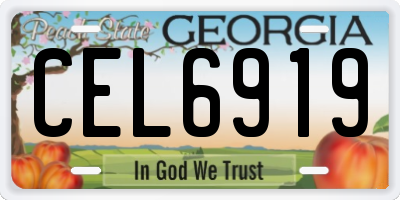GA license plate CEL6919