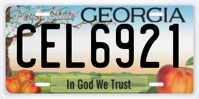 GA license plate CEL6921