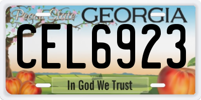 GA license plate CEL6923
