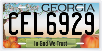 GA license plate CEL6929