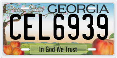 GA license plate CEL6939