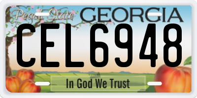GA license plate CEL6948