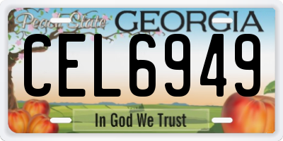 GA license plate CEL6949