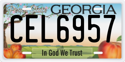 GA license plate CEL6957