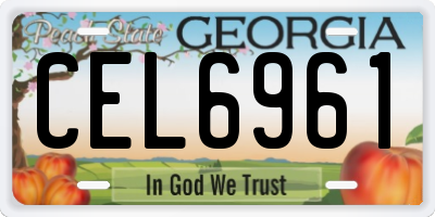 GA license plate CEL6961