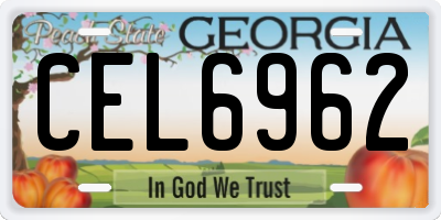 GA license plate CEL6962