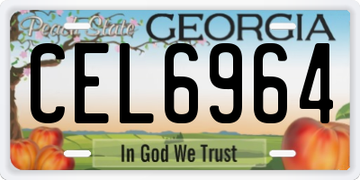 GA license plate CEL6964